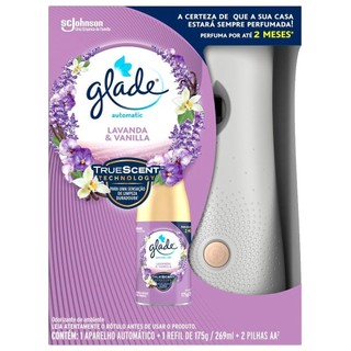 Purificador e Desodorizador de Ar Glade Aparelho Automatic Spray + Refil de Lavanda e Vanilla 175g/269ml + 2 Pilhas AA em Oferta na Shopee