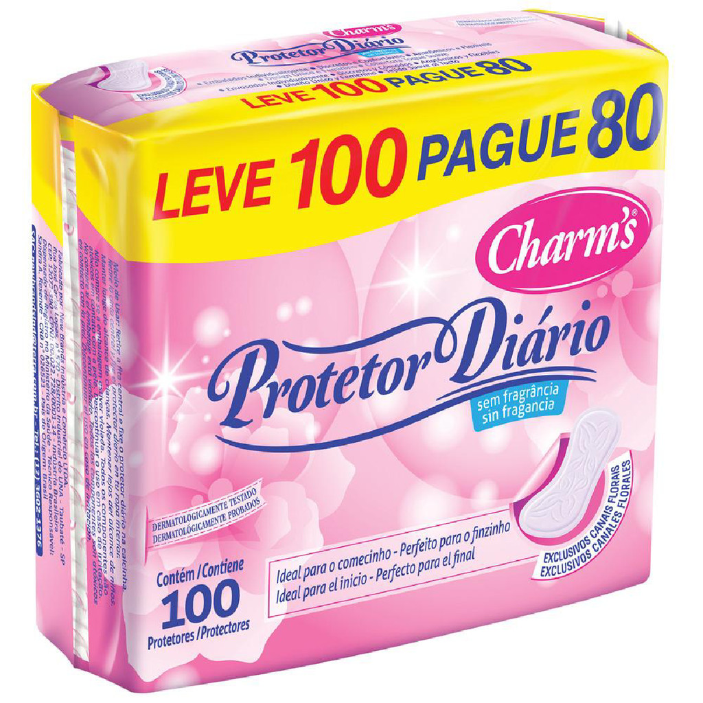 Protetor Diario - 100 Unidades - Charms - Health