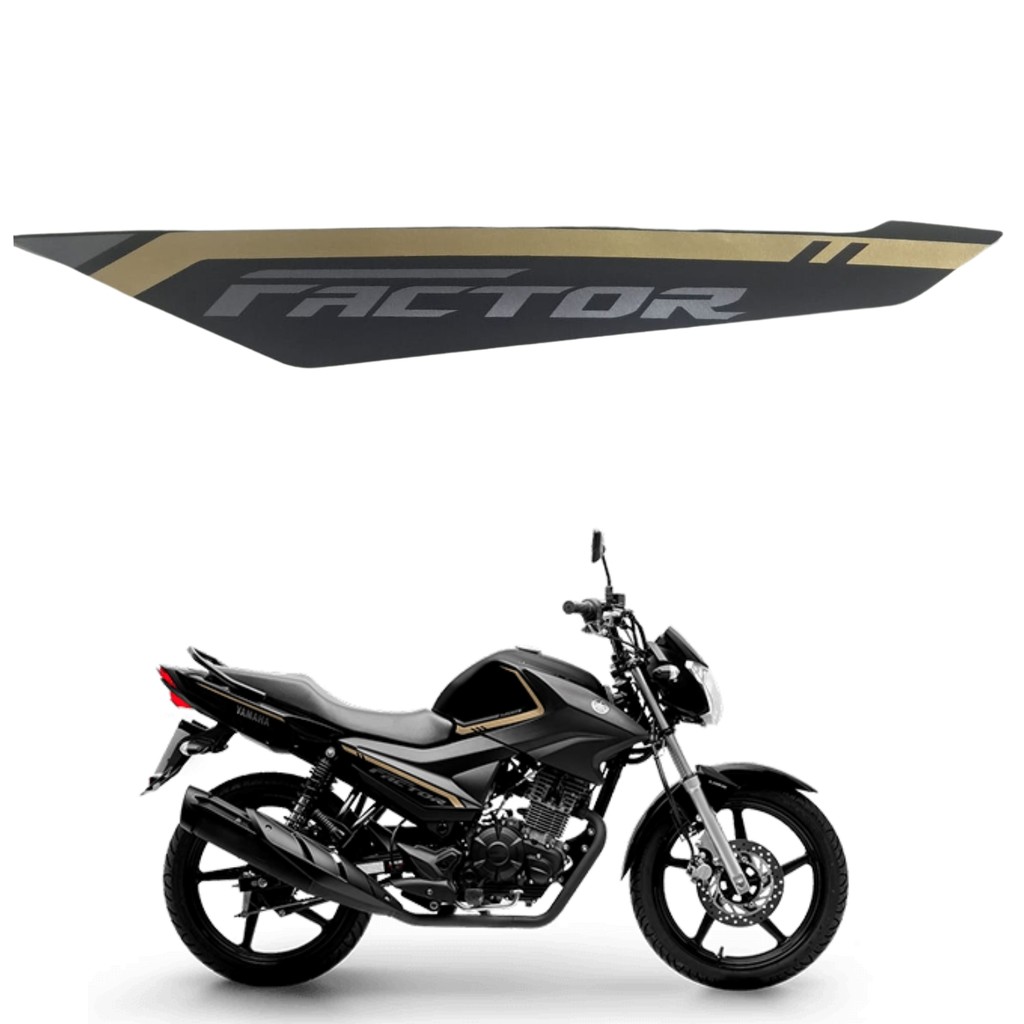 Adesivo Gráfico Tampa Lateral Esquerda Preto Dourado Ybr Factor 150 2024 Original Yamaha