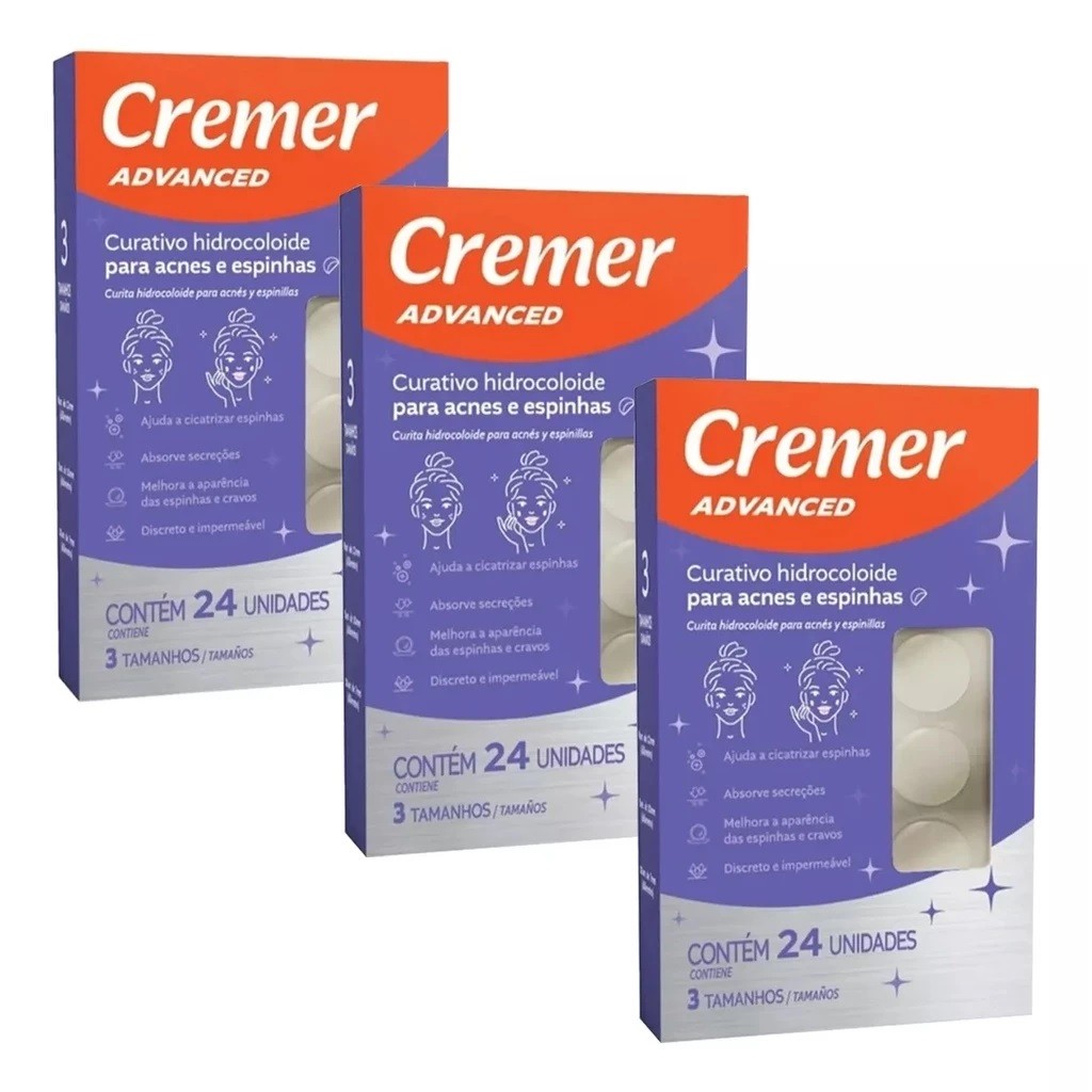ADESIVO HIDROCOLOIDE ACNES E ESPINHAS CREMER CURATIVO 3 UN