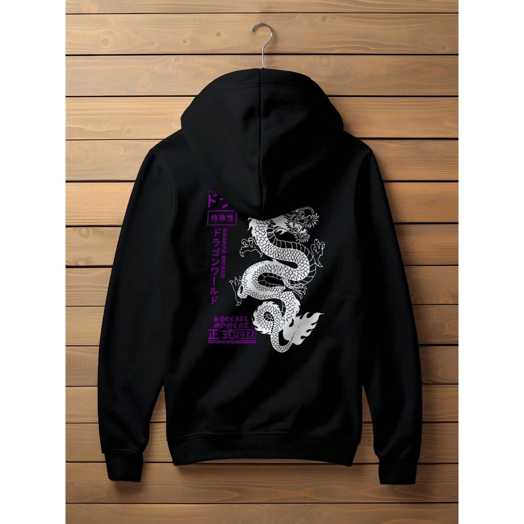 Moletom Flanelado Blusa Dragão Moda Chines Dragon World Casaco Unissex Lançamento Streetwear