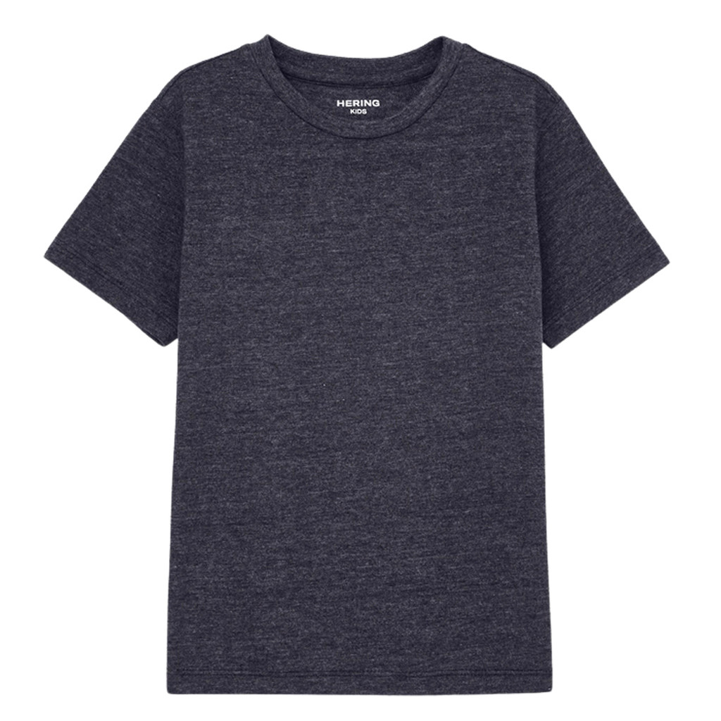 Camiseta Básica Hering Cinza Infantil Menino Manga Curta Slim