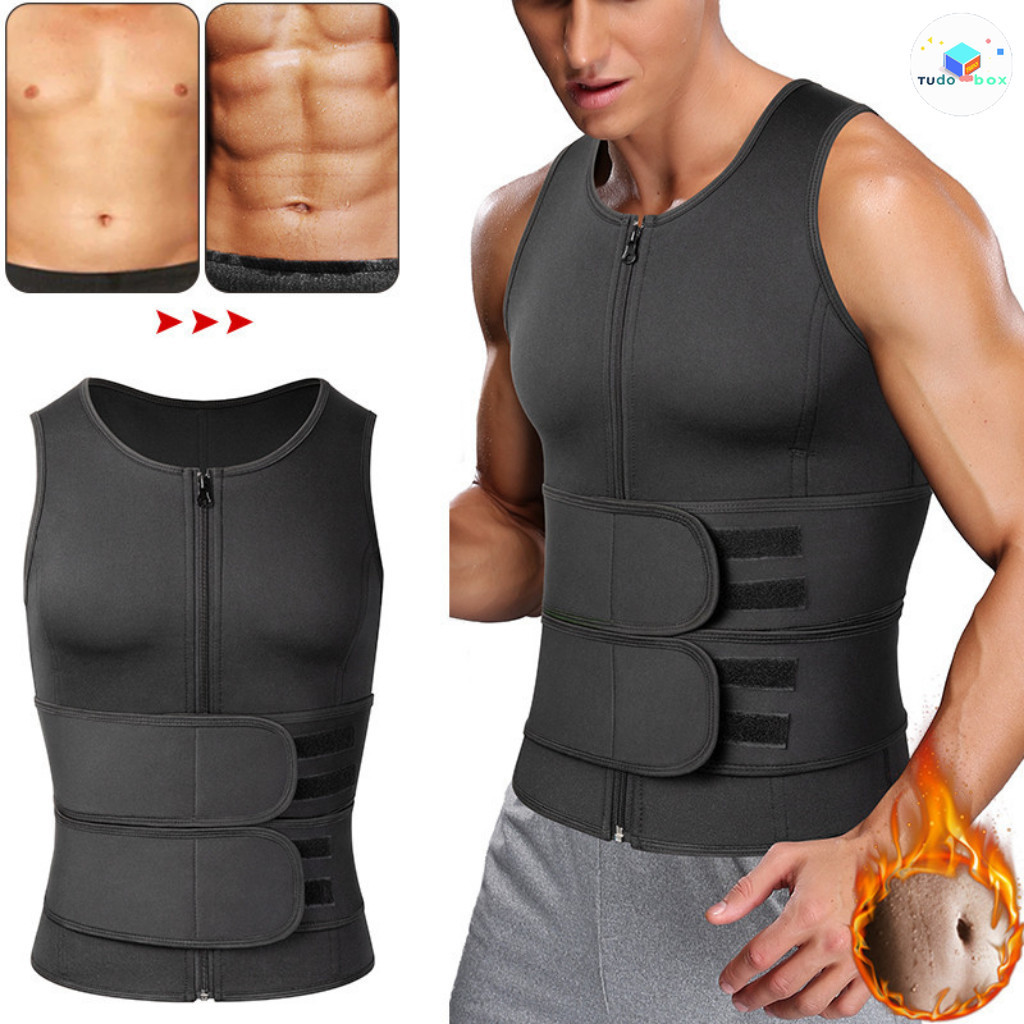 Cinta Abdominal Masculino Power : Modelador Ajustável , Redutor con Effecto Sauna para Quemar Gordora E Planar Barriga