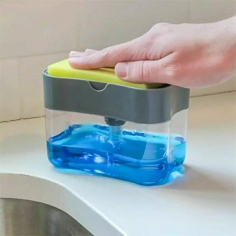Dispenser Detergente Pia Cozinha Suporte Porta Esponja Sabão Líquido Limpeza Multifuncional 2 em 1 Lavar Louça em Oferta na Shopee