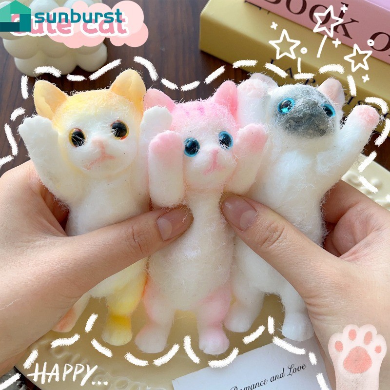 Brinquedo De Pelúcia Fofo Para Apertar Pata De Gato-Recuperação Lenta TPR De Mini Mole Descompressão Infantil Macio Redu
