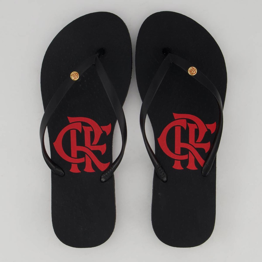 Chinelo Flamengo Basic Escudo Feminino Preto e Vermelho em Oferta na Shopee