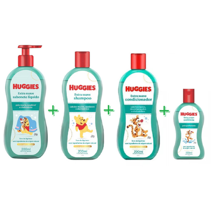 Kit Banho Bebê Huggies com 4 Itens