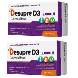 Kit 2 Desupre D3 2000UI 40 Comprimidos Vitamina D - Arte Nativa