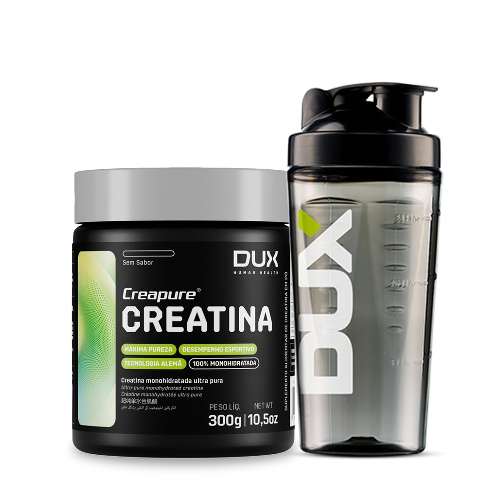 Kit Creatina Monohidratada 100% Creapure 300g + Coqueteleira