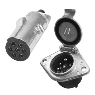 Kit Engate Reboque Tomada 7 Polos Alumínio Cromado Completa Cavalo Mecânico Semirreboques Carreta em Oferta na Shopee