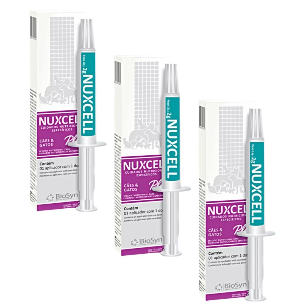 03 Suplemento Vitamínico Nuxcell Plus 2g Cães e Gatos em Oferta na Shopee