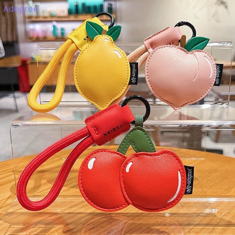 Adegree Criativo Couro Frutas Chaveiro Dos Desenhos Animados Pêssego Limão Cereja Pingente Requintado Sacos Acessórios M em Oferta na Shopee