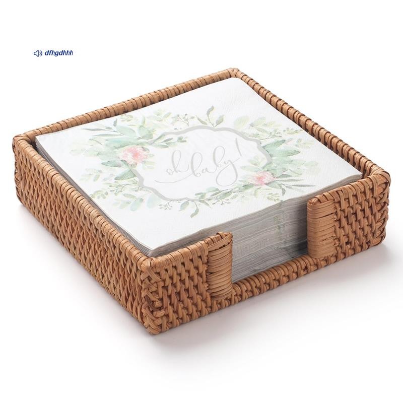 Suporte De Guardanapo De Vime Quadrado , Cesta Para Cozinha , Porta-Guardanapos Planos De Papel Tecidos