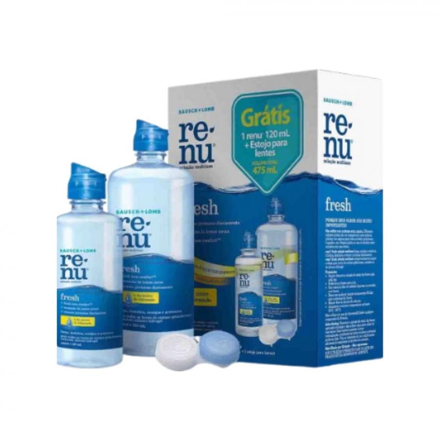 Kit Renu Fresh 355ml + 120ml + Estojo para Lentes – Limpeza Completa e Praticidade no Cuidado com suas Lentes