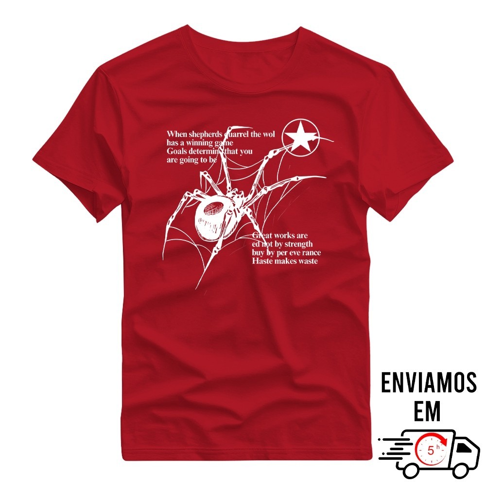 Camiseta Unissex "Aranha Realista"  Moda Streetwear Confortável Fio 30.1 100% Algodão