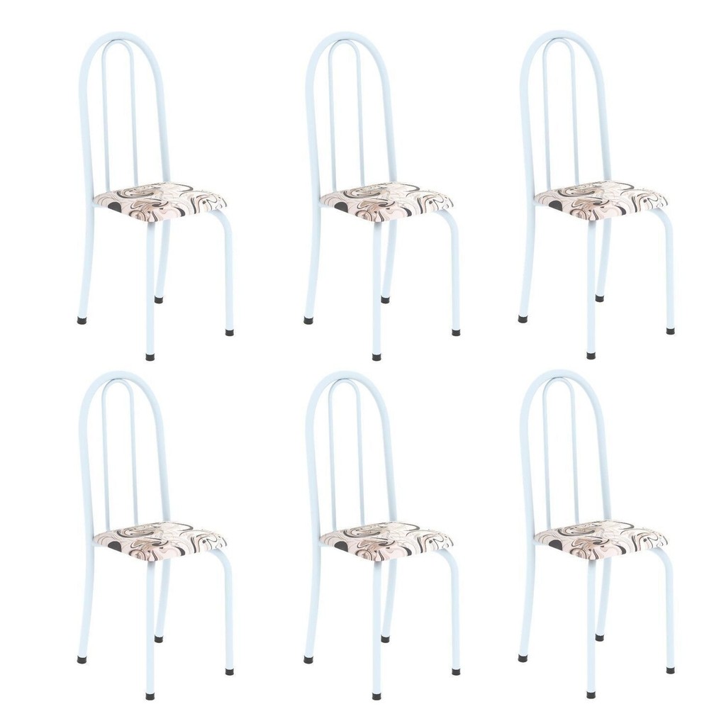 Kit 6 Cadeiras Tubular 96x36x41 Cm Iris B