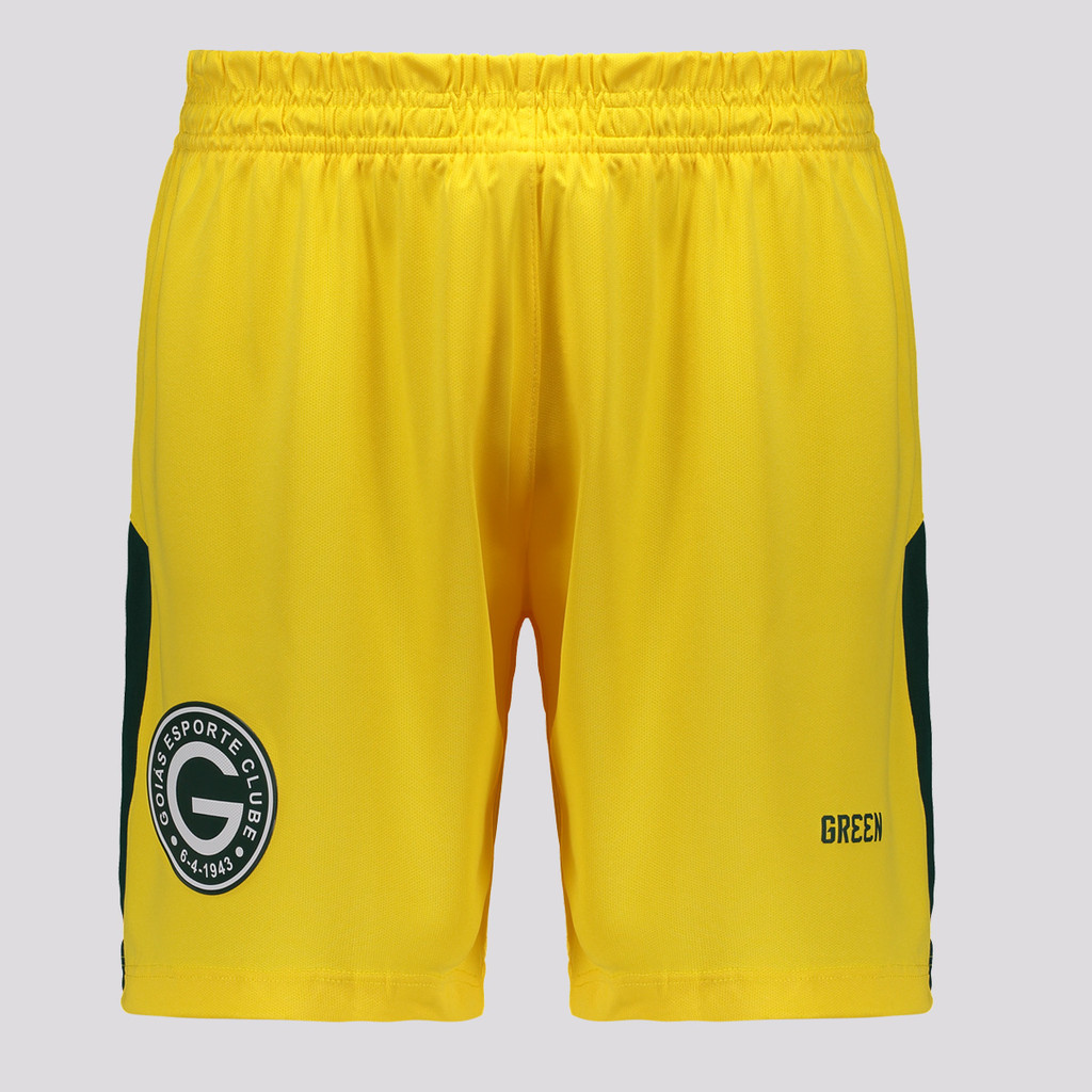 Calção Gr33n Goiás Goleiro 2024 Amarelo em Oferta na Shopee
