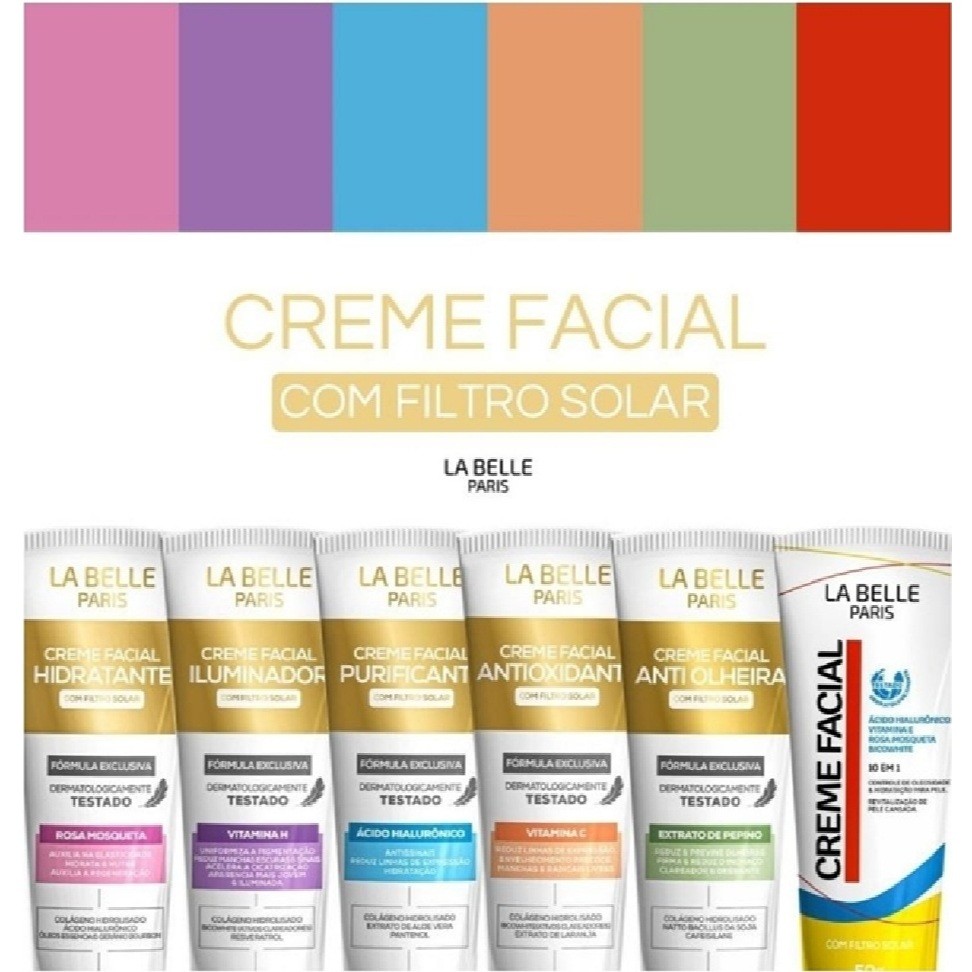 Creme Facial Hidratante Facial La Belle Paris 50g Com Filtro Solar em Oferta na Shopee
