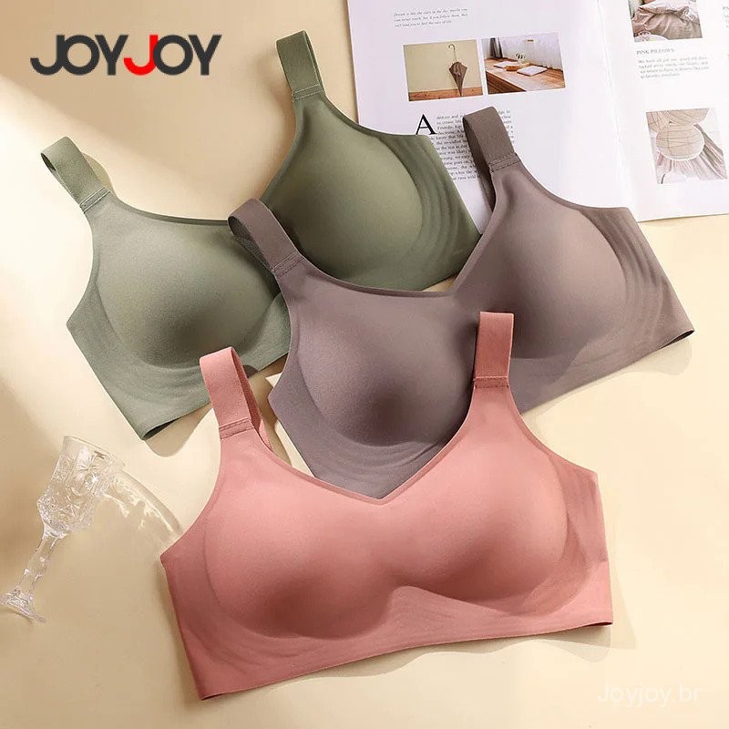 Joyjoy Sutiã Push-Up Fofo para Mulheres Plus Size, Sem Costura, Sem Fio, Ajustável, Sutiã Esportivo Fino plus size