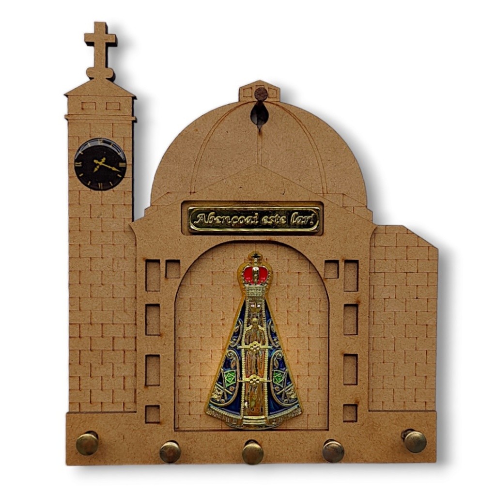 Porta Chave Basílica Nova Nossa Senhora Aparecida Organizador De Chave Madeira