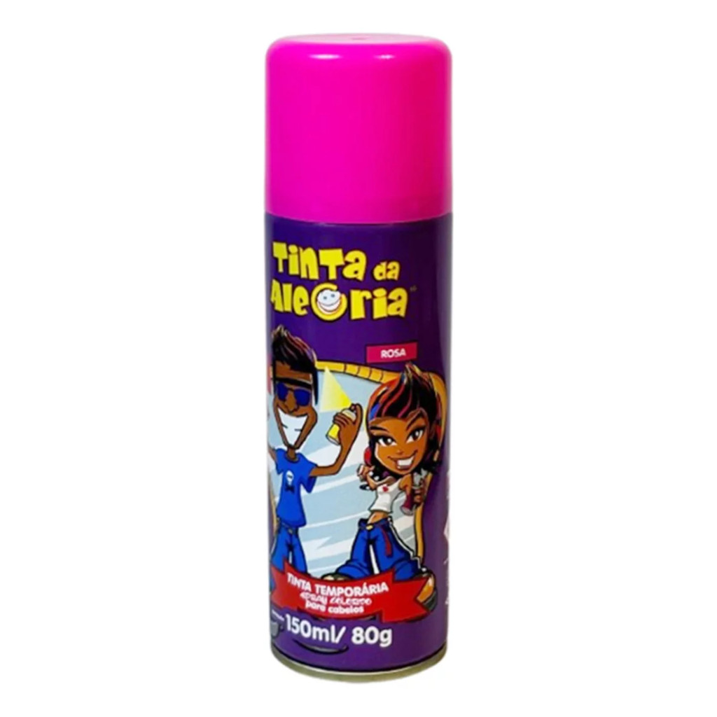 Spray Colorido Tinta da Alegria Temporária Rosa 150ml