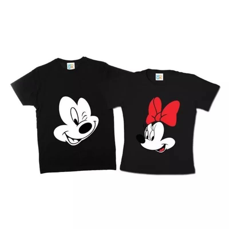 KIT 2 CAMISETAS MICKEY E MINNIE CAMISETA MASCULINA E BABY LOOK FEMININA ALGODÃO PREMIUM ENVIO IMEDIATO