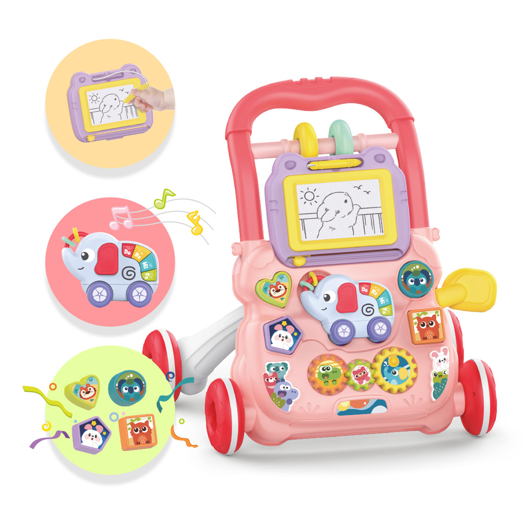 Andador Empurrador Infantil Musical Educativo Rosa Yuupi Andador Empurrador Infantil Musical Educativo Rosa Yuupi