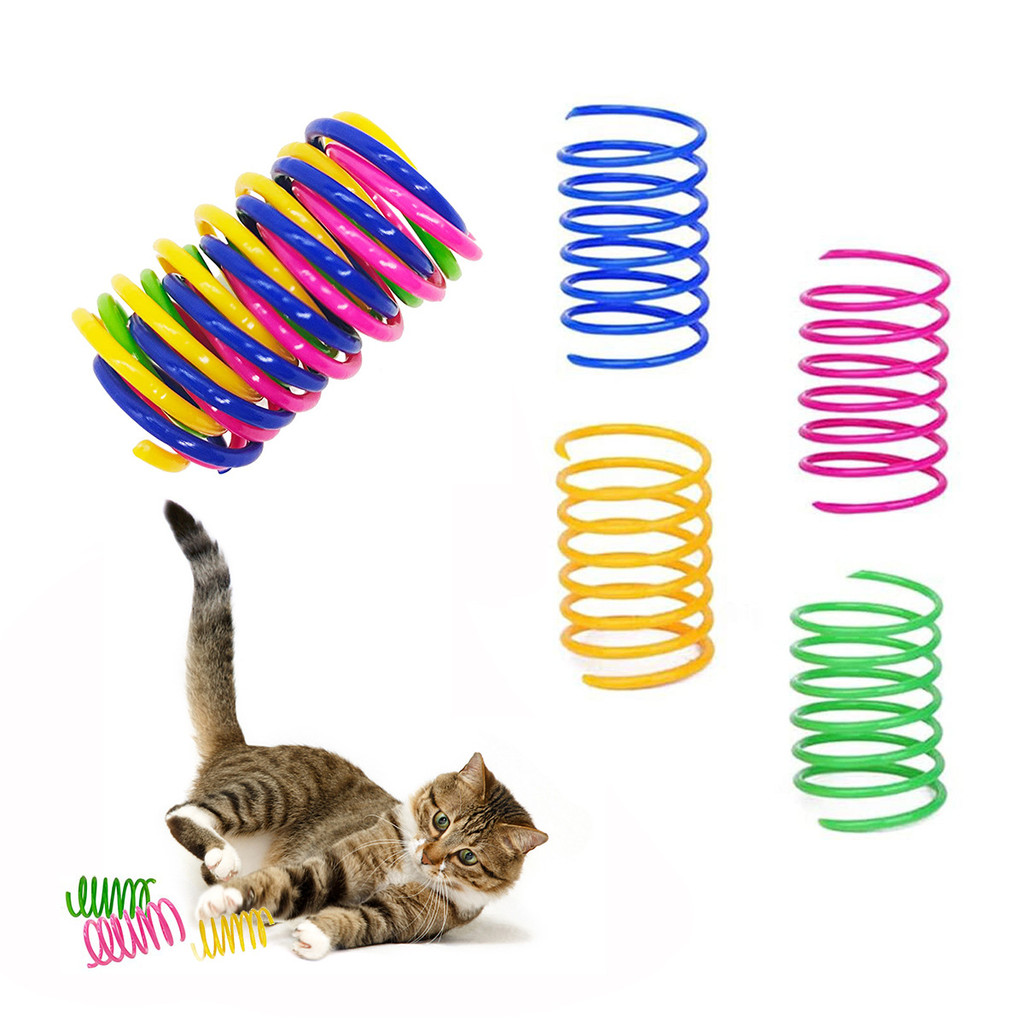 Brinquedo de Gato com Molas Coloridas - Brinquedos Saltitantes para Raças de Gato Médio para Morder e Perseguir - Mantém