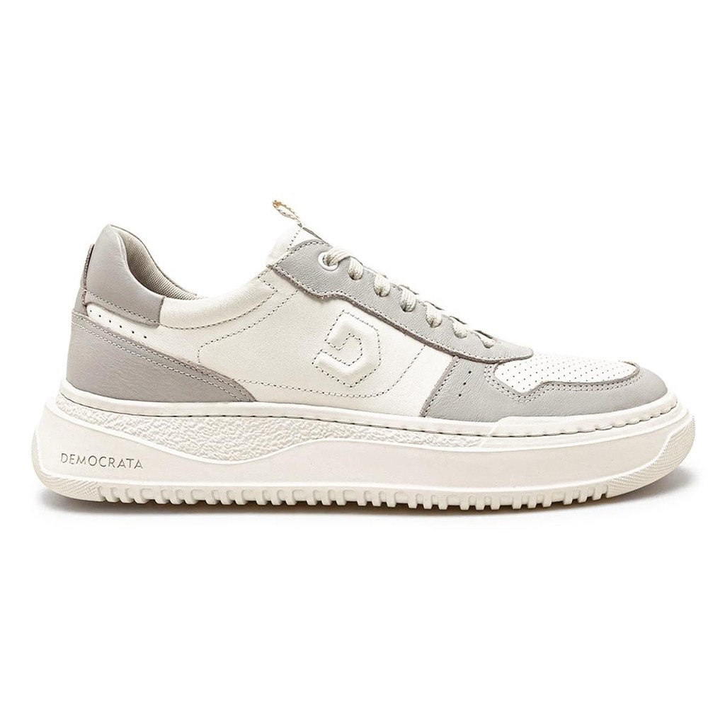 Tênis Democrata Masculino Denim Block Couro Confort