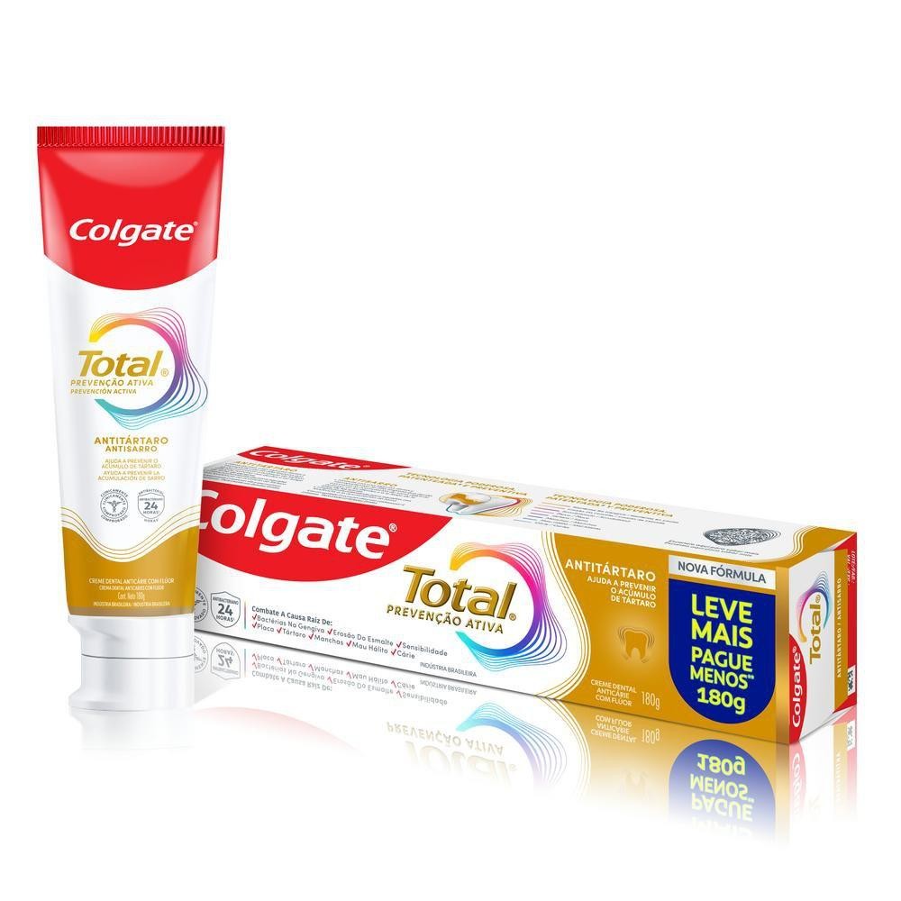 Creme Dental Colgate Total Anti Tártaro 180g em Oferta na Shopee