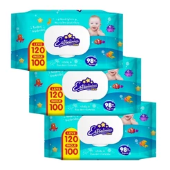 Kit 3 und Toalha Umedecida Estrelinhas 120 Folhas