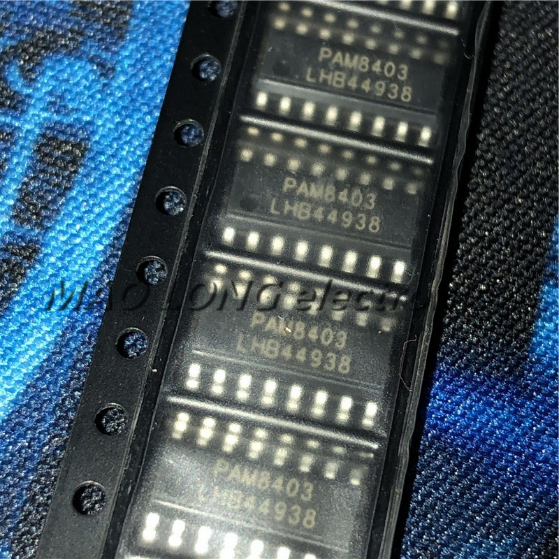 10 Pçs/Lote PAM8403 PAM8403DR SOP-16 8403 3W * 2 Amplificador De Áudio Estéreo Sem Filtro De Nível D Novo chip Em Estoqu