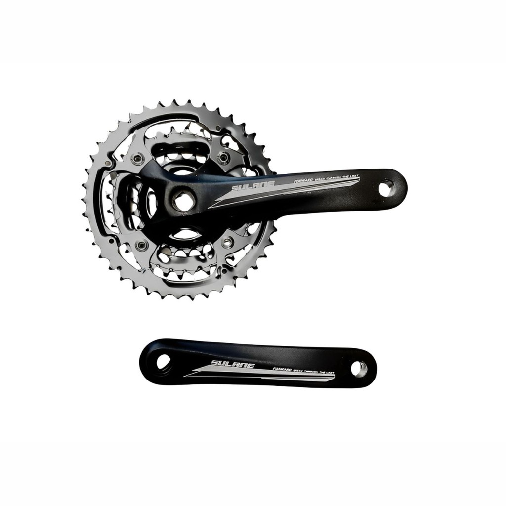 Pedivela Triplo 170mm 42-32-22D Alumínio Sunforward Ponta Quadrada Preto-33420S