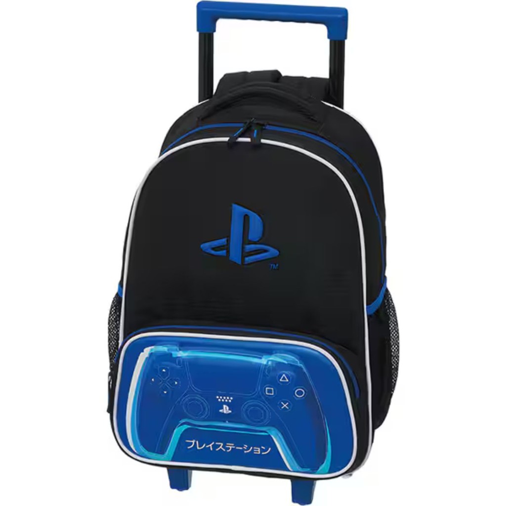 Mochila Rodinhas Playstation Azul Escolar Video Game Focus Pacific