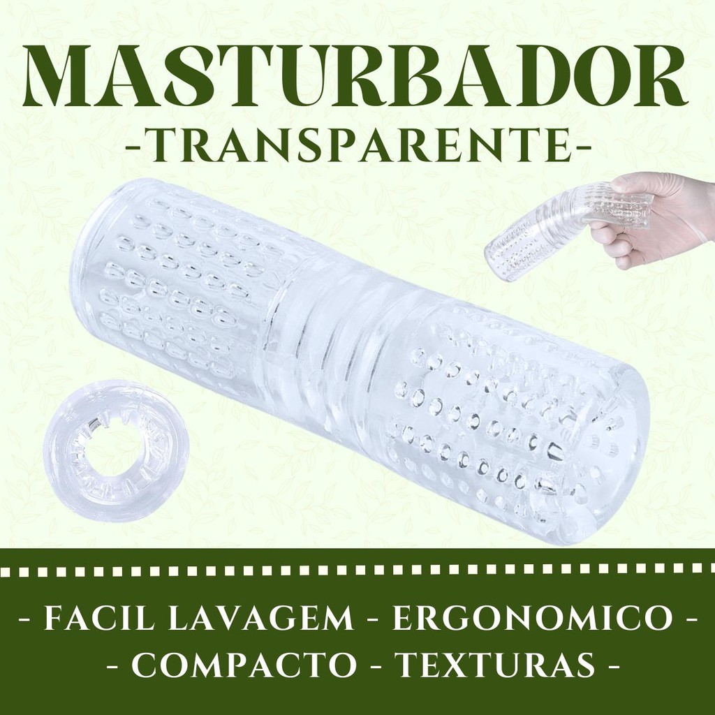 Masturbador Transparente Masculino Silicone Macio Textura em Oferta na Shopee