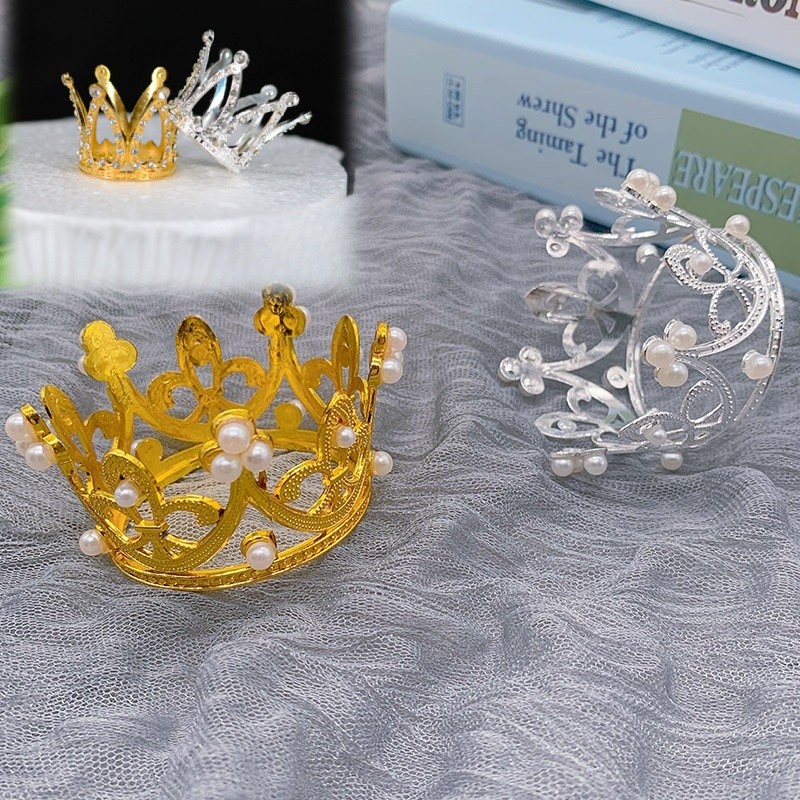 5 Unidades/Pacote Bolo Sobremesa Pequena Coroa Cocar Unicórnio Brinquedo Bandana Vestindo Flor Decoração Aniversário