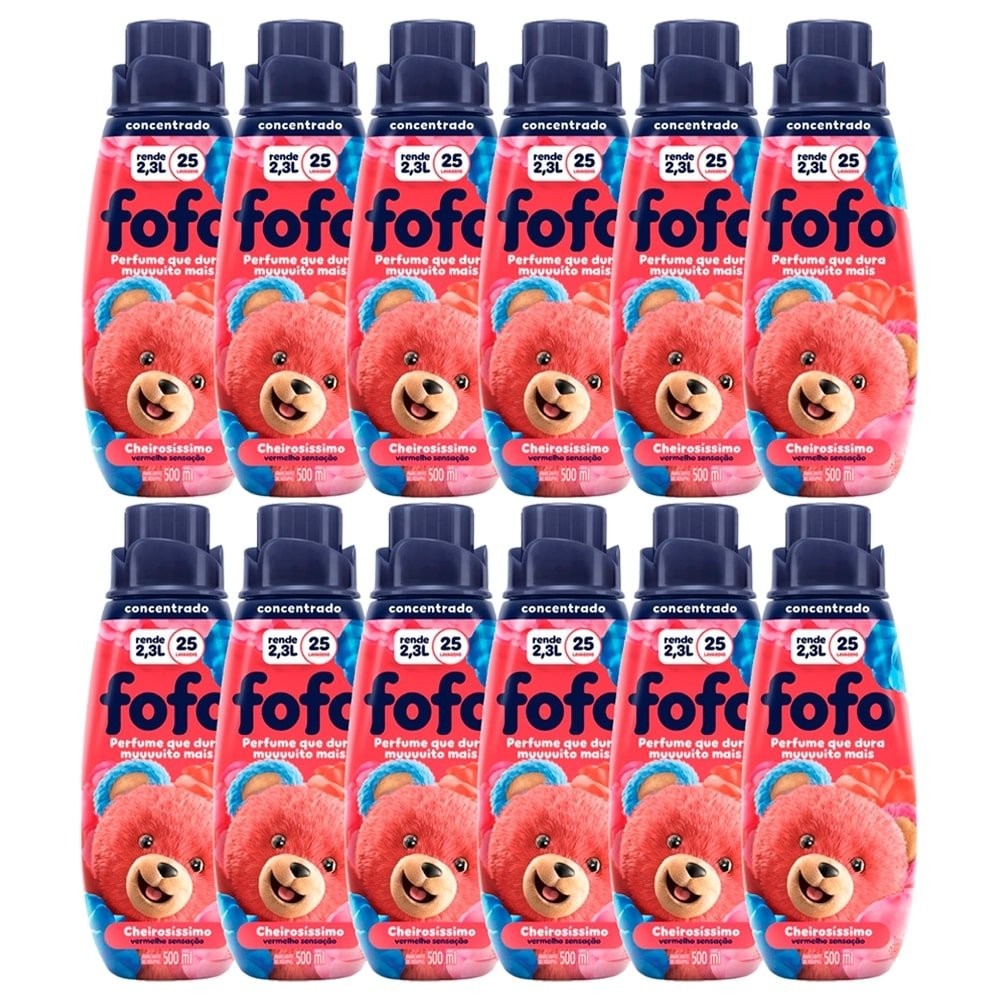 Amaciante Fofo Concetrado Vermelho Sensação 500ml - Embalagem com 12 Unidades em Oferta na Shopee