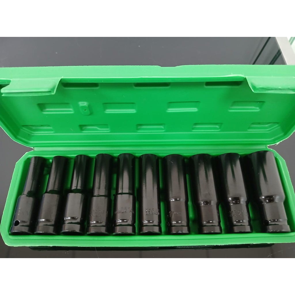 Kit Jogo De Soquete  Impacto Longo 1/2  10 A 24mm 10pçs em Oferta na Shopee