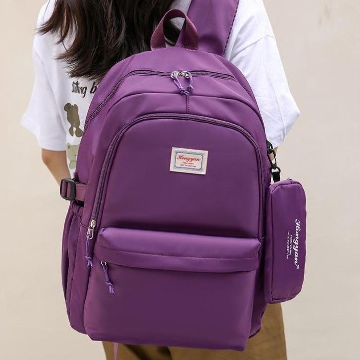 Imagem Mochila Feminina Escolar Universitária De Viagem Bolsa Grande Capacidade Moda Casual Unissex