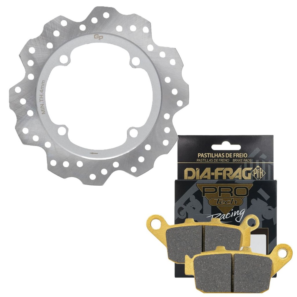 Disco de Freio Traseiro Cb 500x / Cb 500f / Cbr 500r + Pastilhas Diafrag (Metálica) em Oferta na Shopee