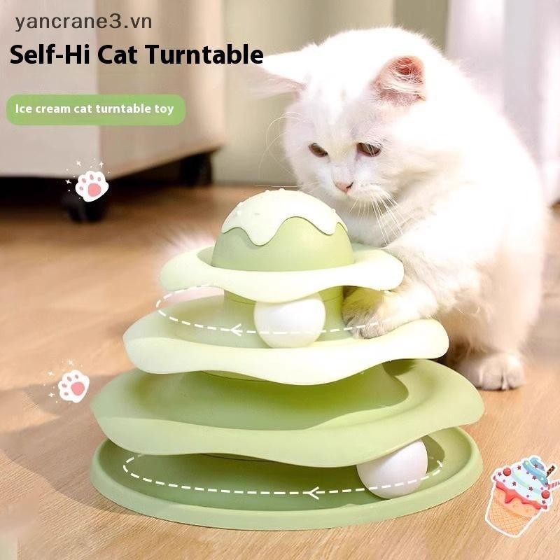 { YAN } Brinquedo Giratório Para Gatos De 3 Camadas-Torre Giratória Interativa | Teaser Se...