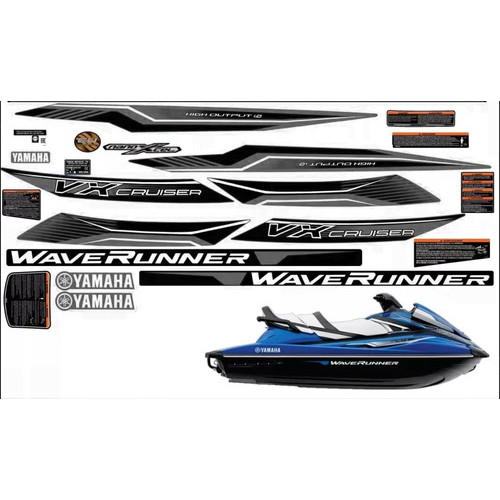 Kit Adesivos Jet Ski Yamaha Vx Cruiser Casco 2016 A 20 Preto