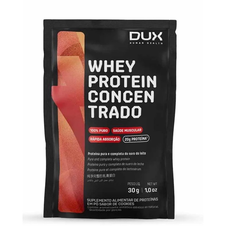 Whey Protein Concentrado Sachê 30G Dose Neutro Dux