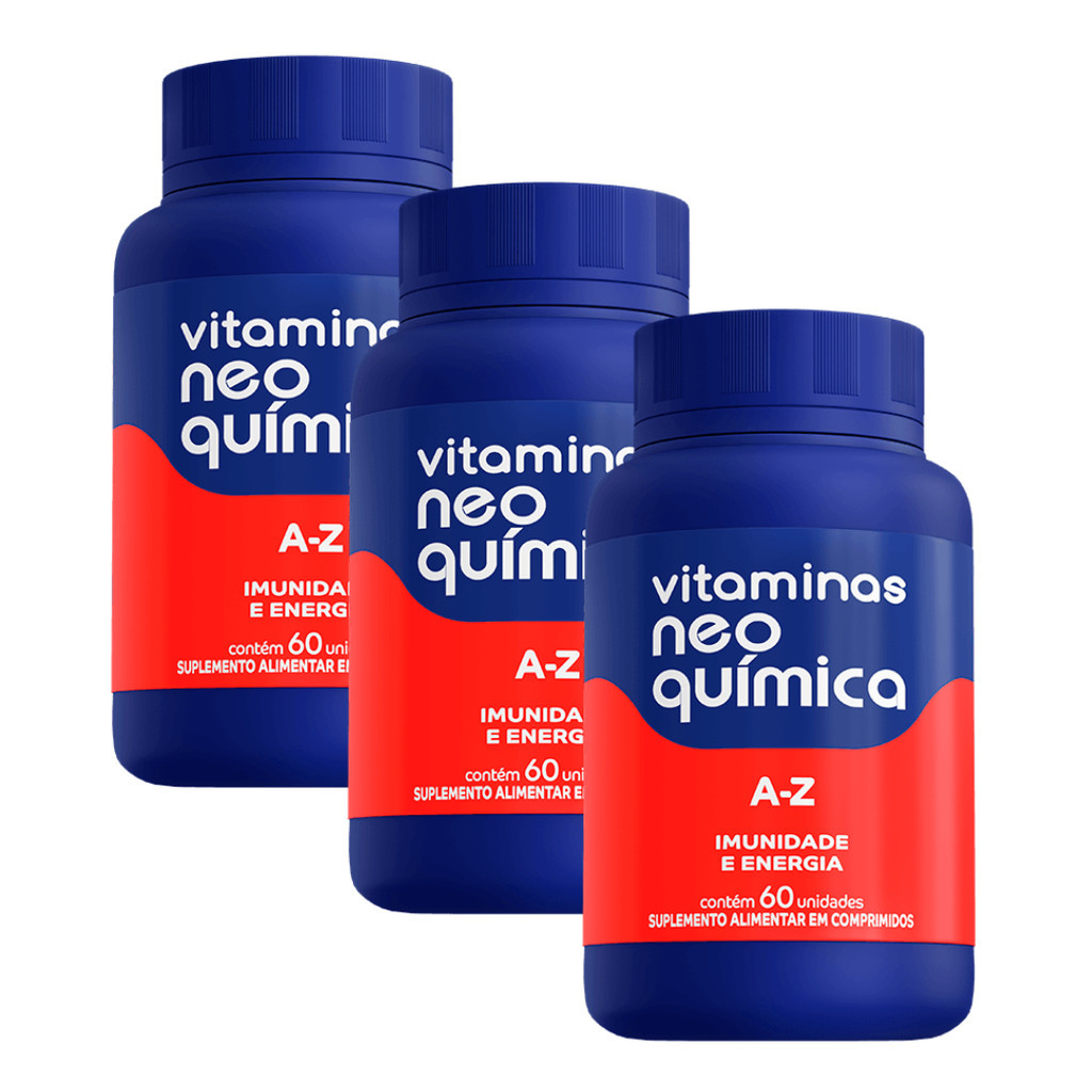Neo Química A-Z Suplemento com 60 Comprimidos - 3 unidades em Oferta na Shopee