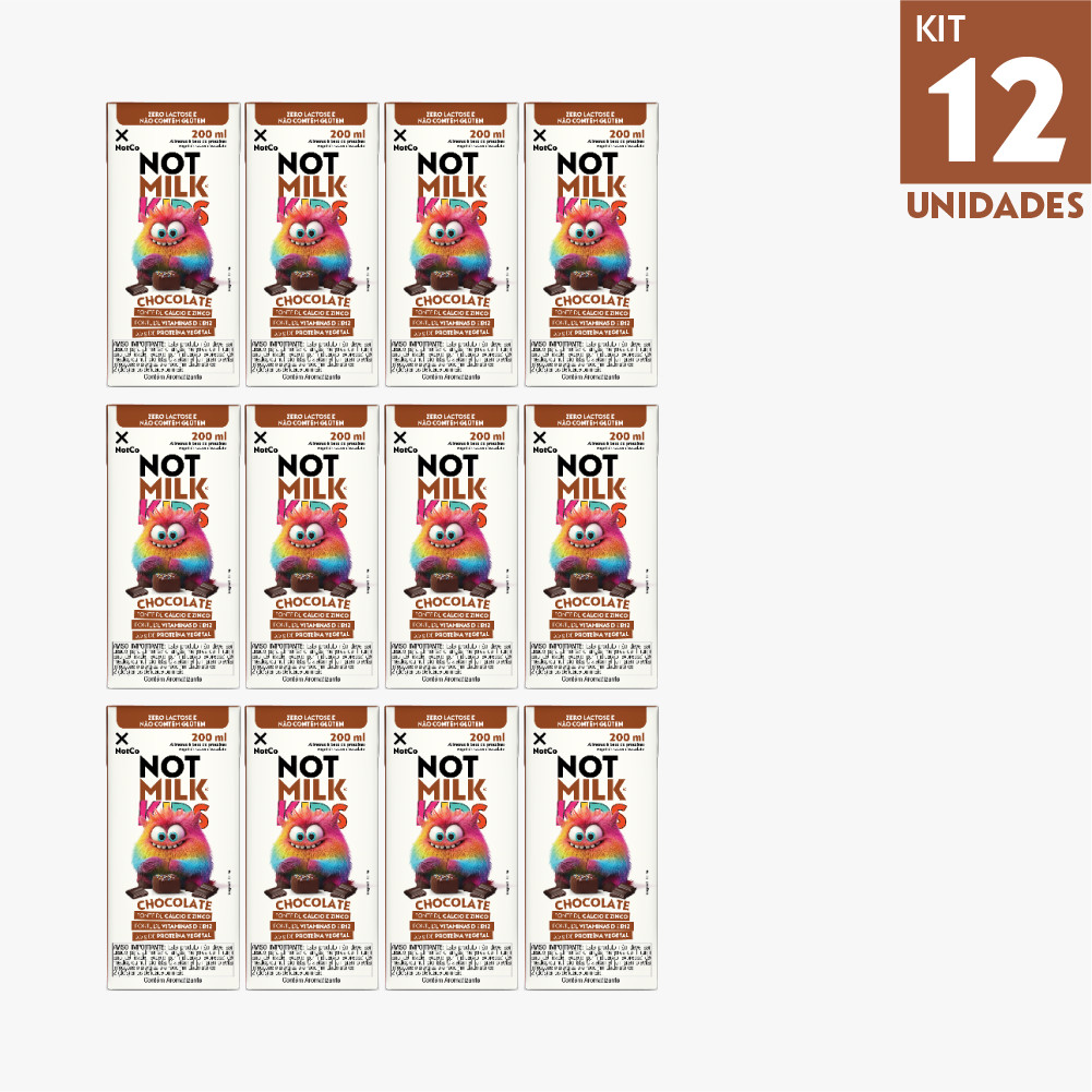 Kit 12x Bebida Vegetal NotCo NotMilk Kids Chocolate 200ml - Food & Beverages