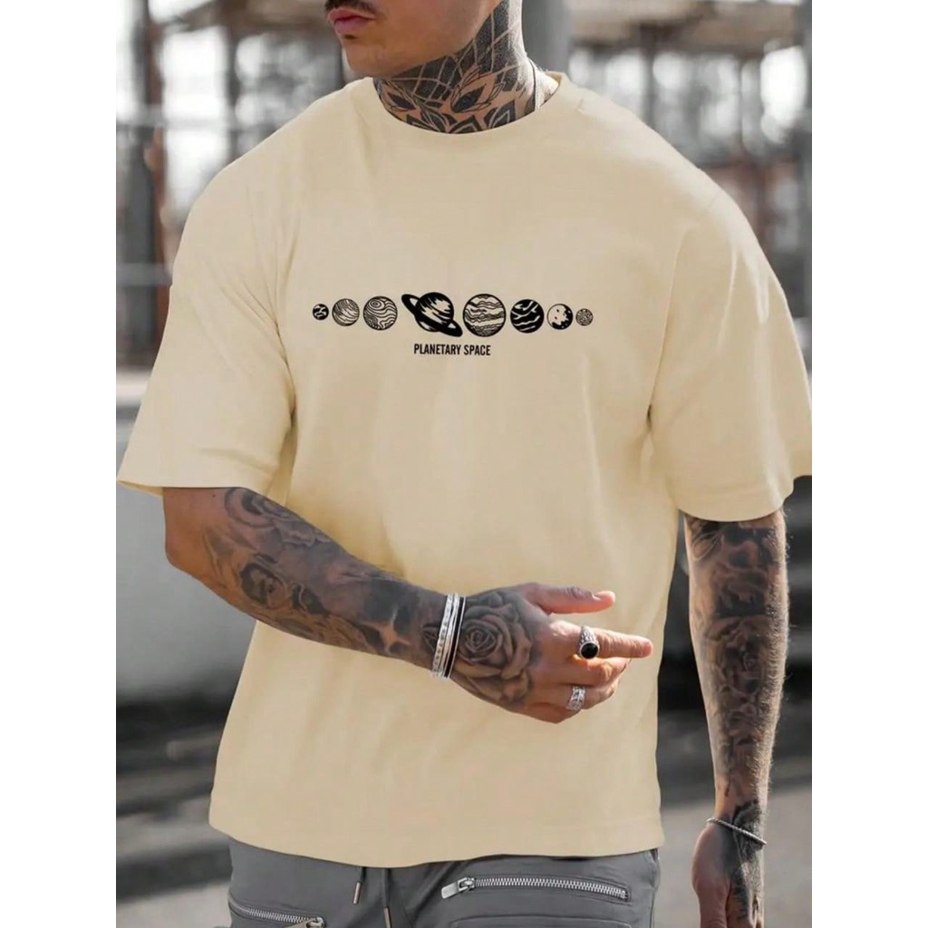 Camiseta Masculina Planetas Camiseta 100% Algodao Blusa Importada Laçamento