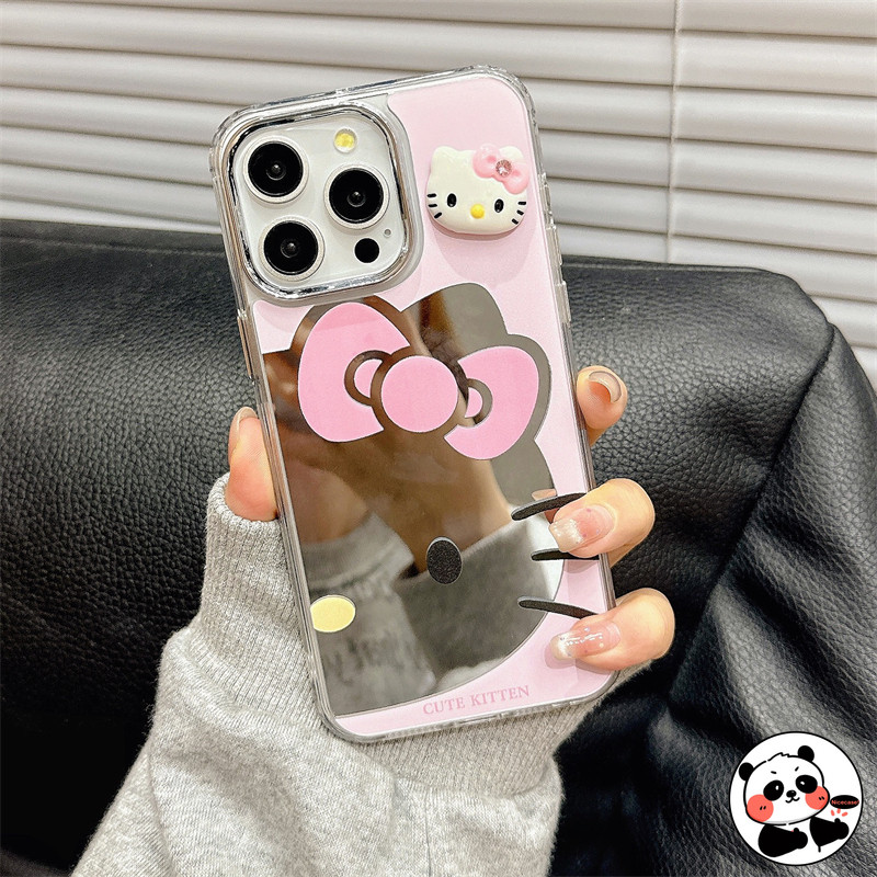 Capa De Telefone Espelhada 3D Hello Kitty Para Xiaomi Poco C65 C61 C55 C50 C31 X
