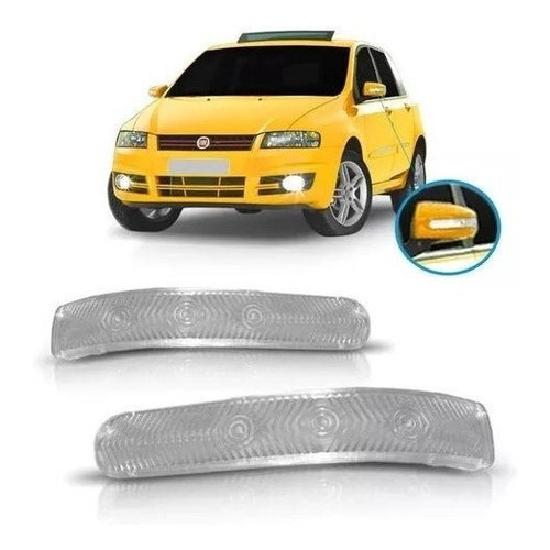 Par Lente Do Pisca Seta Retrovisor Fiat Stilo 2008 A 2013