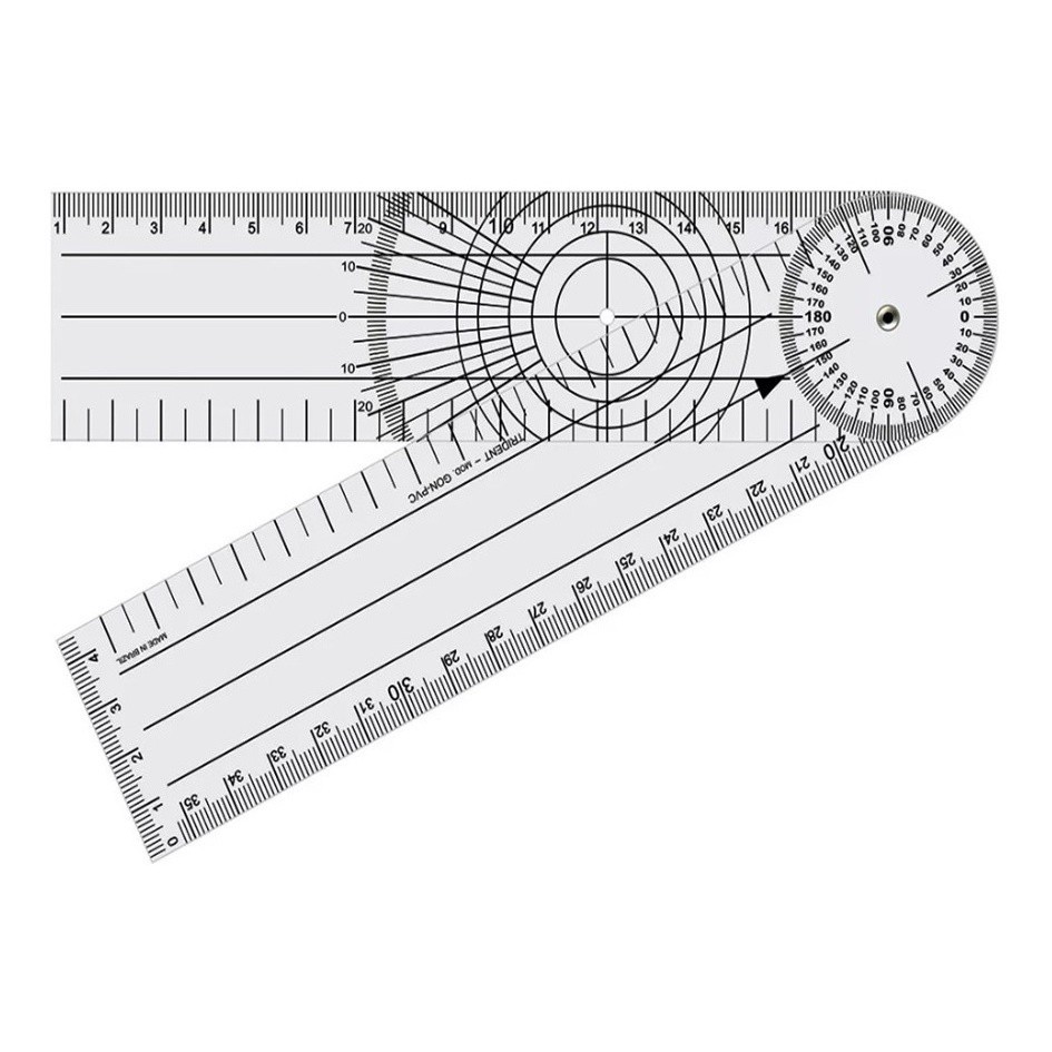 Regua Tipo Goniometro Fisioterapia Articular Membros em Oferta na Shopee