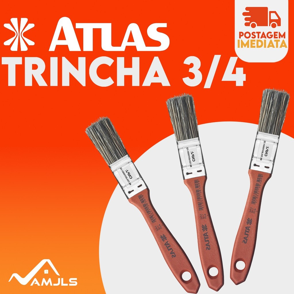 Kit 3 Trincha 3/4 Atlas 395/2